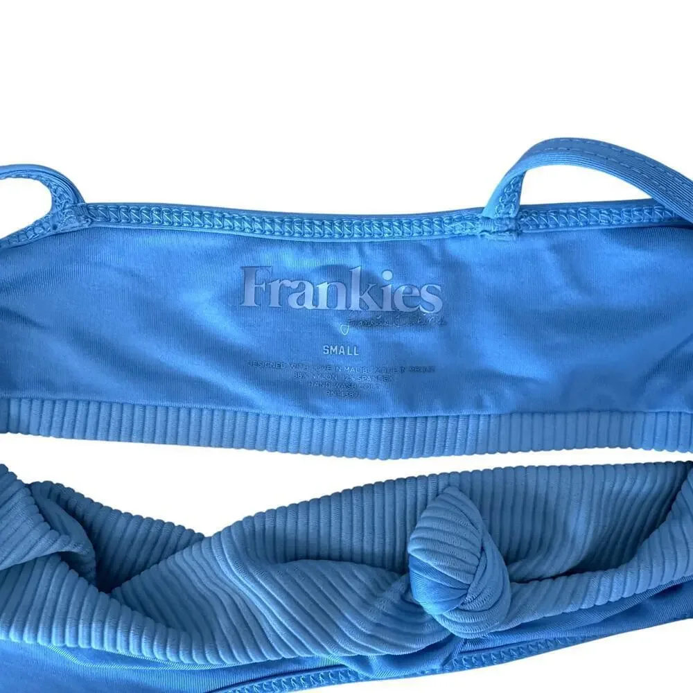 Frankie's Bikinis Light Blue Greer Bikini Top Size Small - Picture 3 of 3